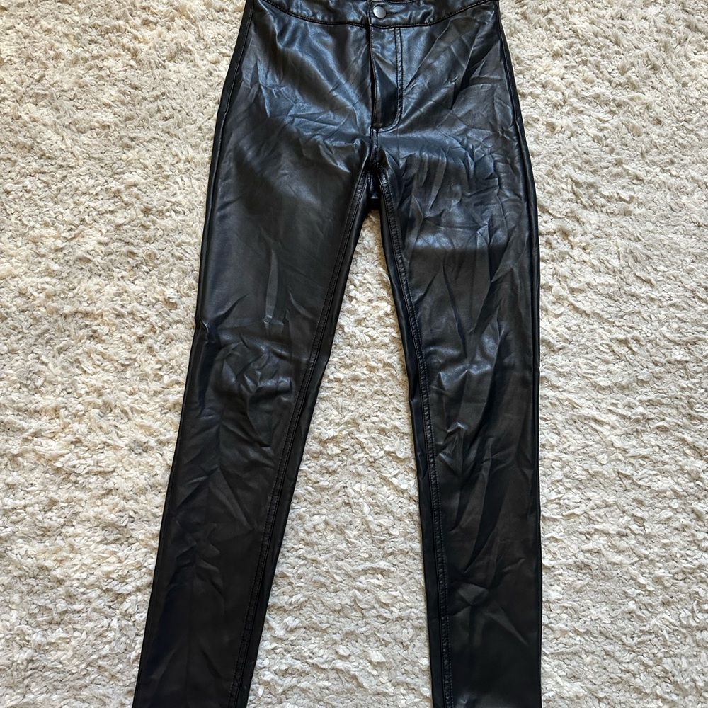 Black Faux Leather Pants